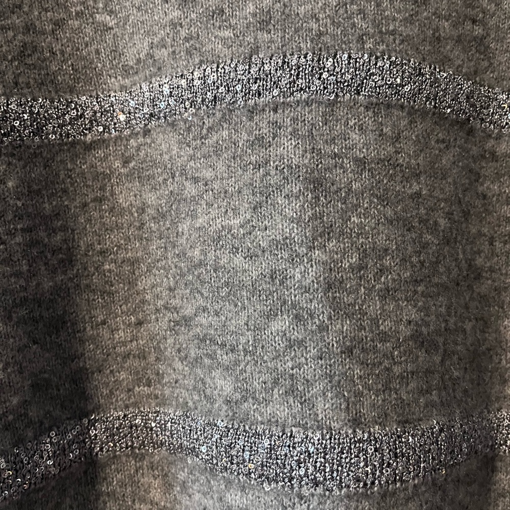 Ophelia Roe Grey Striped Crewneck Sweater - Picture 3 of 3